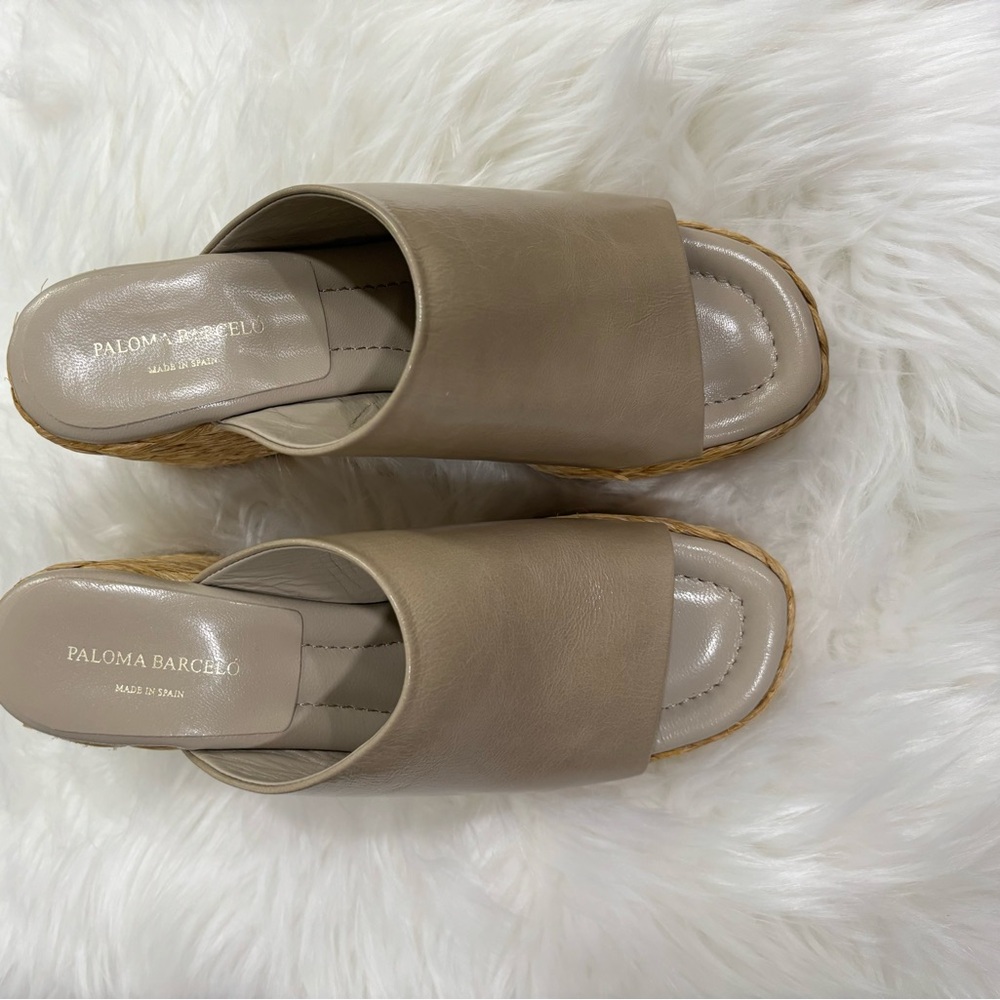 Paloma Barceló
105mm raffia-wedge espadrilles
